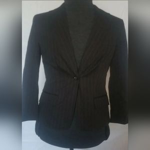 Medium Ann Taylor Single Button Blazer Sport Coat Navy Pinstripe Size 6 New $180